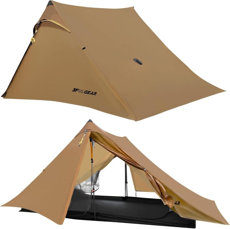 3F UL Gear Lanshan PRO Ultraleicht Zelt für Camping, Zelt 1 Person oder 2 Personen 3/4-Jahreszeiten Wasserdichtes Professionelles Wanderzelt 20D Professionell Camping Zelt